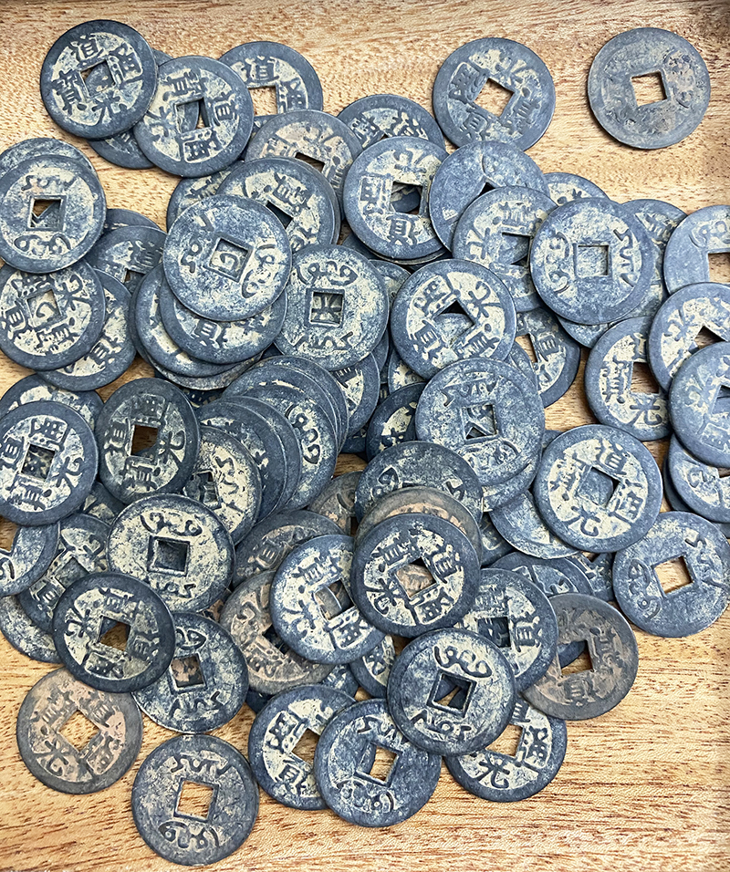 Bộ 3 Đồng Xu Cổ thời Vua Càn Long - Nhà Thanh, Hóa Sát Chiêu Tài, vật phẩm phong thủy cầu tài lộc, may mắn, đồng xu, Đồng Tiền xin Âm Dương