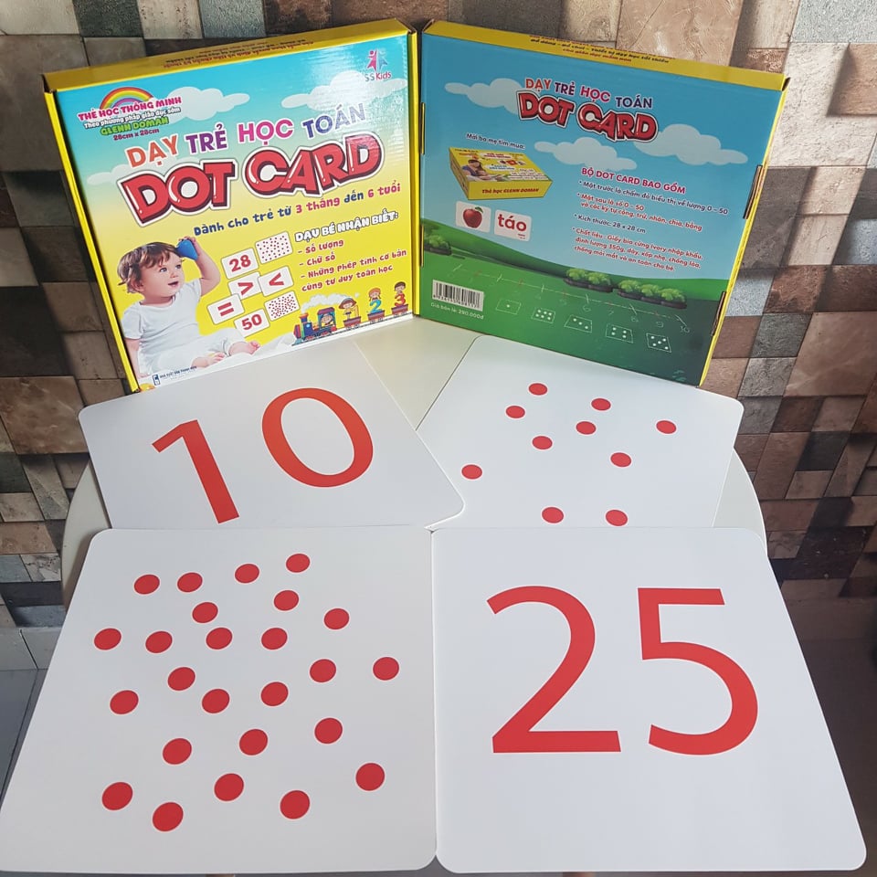 Bộ Thẻ Học Thông Minh Dot Card Loại To 21x21 cm Dạy Trẻ Học Toán Theo Phương Pháp Glenn Doman