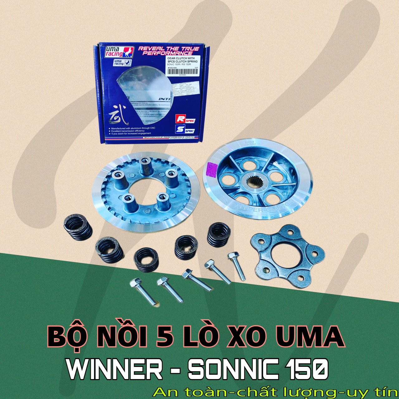 Bộ nồi 5 lò xo uma exciter 150 - winner - sonnic chính hãng