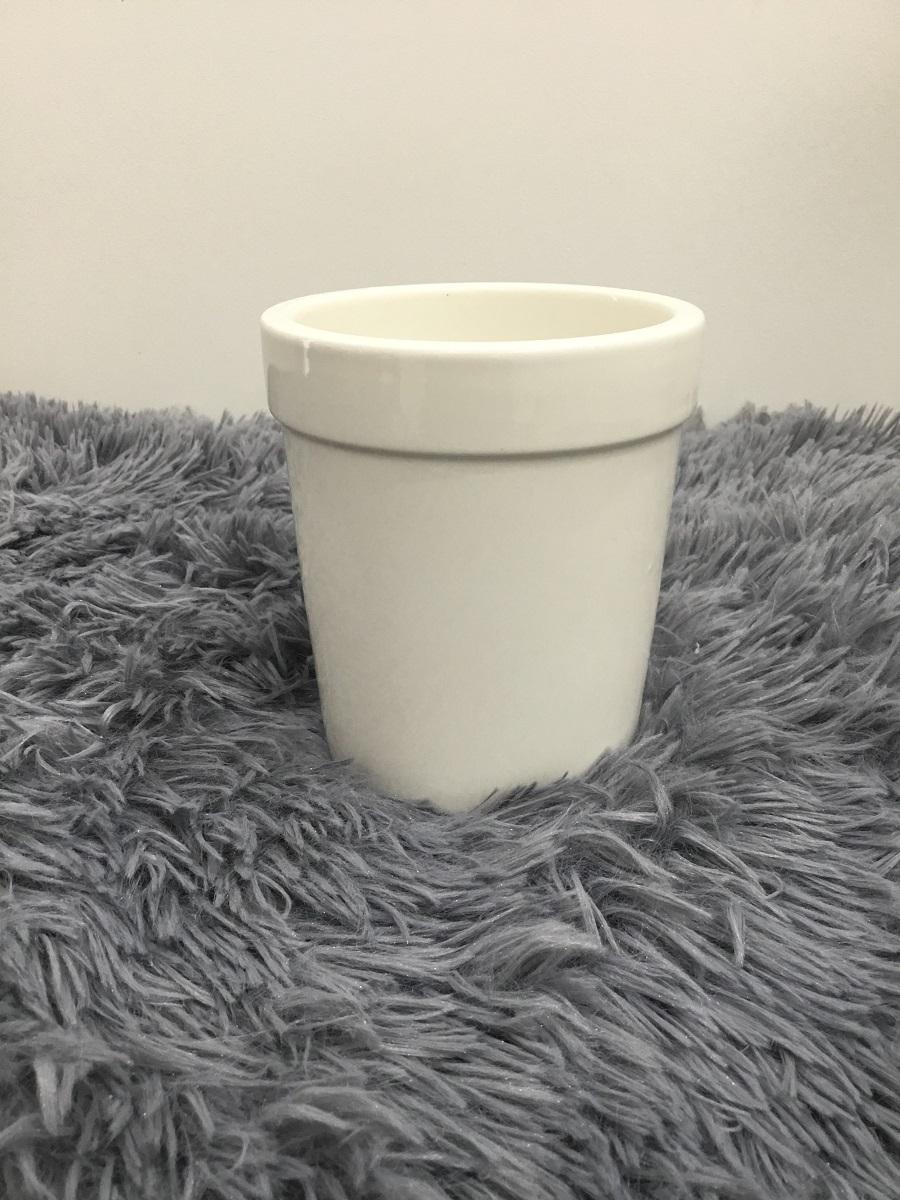 Chậu trắng cao 12 cm - gốm sứ việt