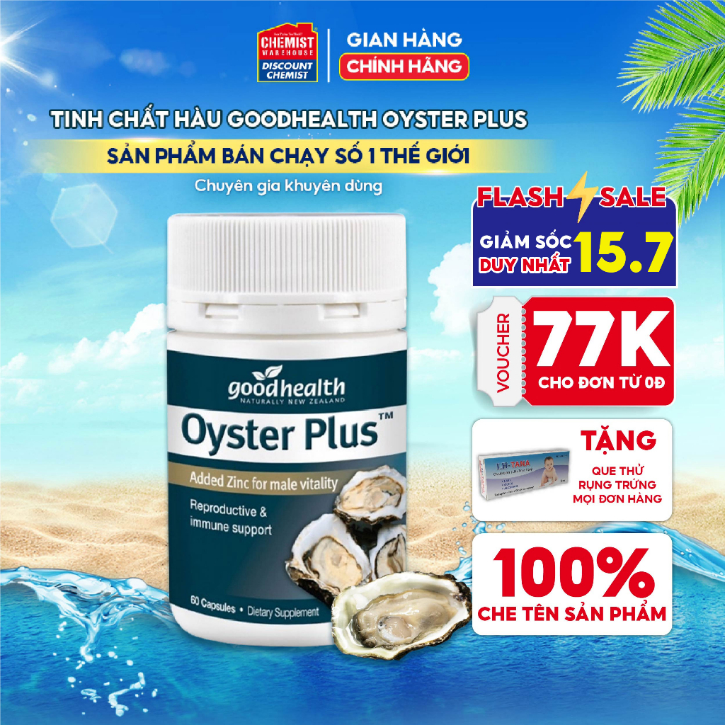 Tinh chất hàu biển Good Health Oyster Plus New Zealand tăng cường sinh lý nam giới hộp 60 viên NTDT