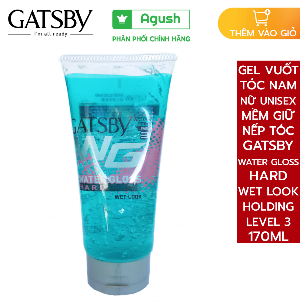 Gel vuốt tóc nam nữ unisex thơm mềm giữ nếp tóc chính hãng nhật bản Gatsby Water Gloss Hard Wet Look