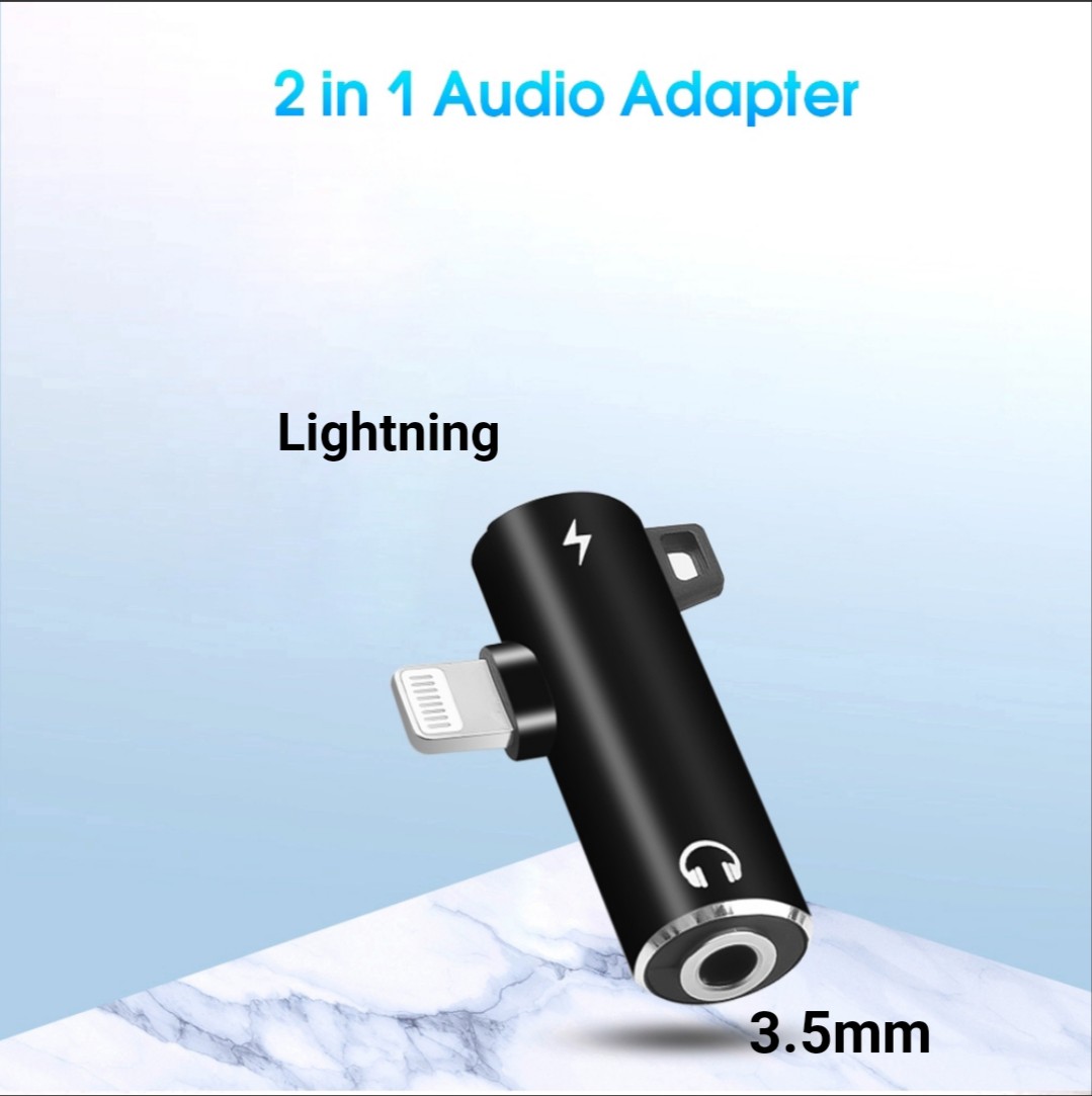 Đầu Chuyển Lightning Type-C sang 2 Cổng Lightning Type-C và 3.5mm