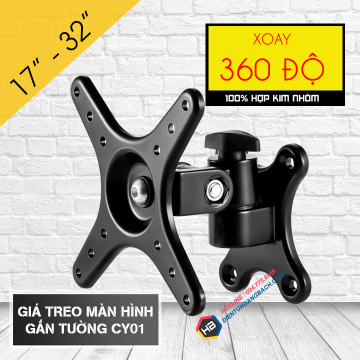 [Hàng Cao Cấp] Giá Treo Màn Hình Máy Tính 17 - 32 Inch Gắn Tường Xoay 360 Độ - Model CY01 - 100% Hợp Kim Nhôm