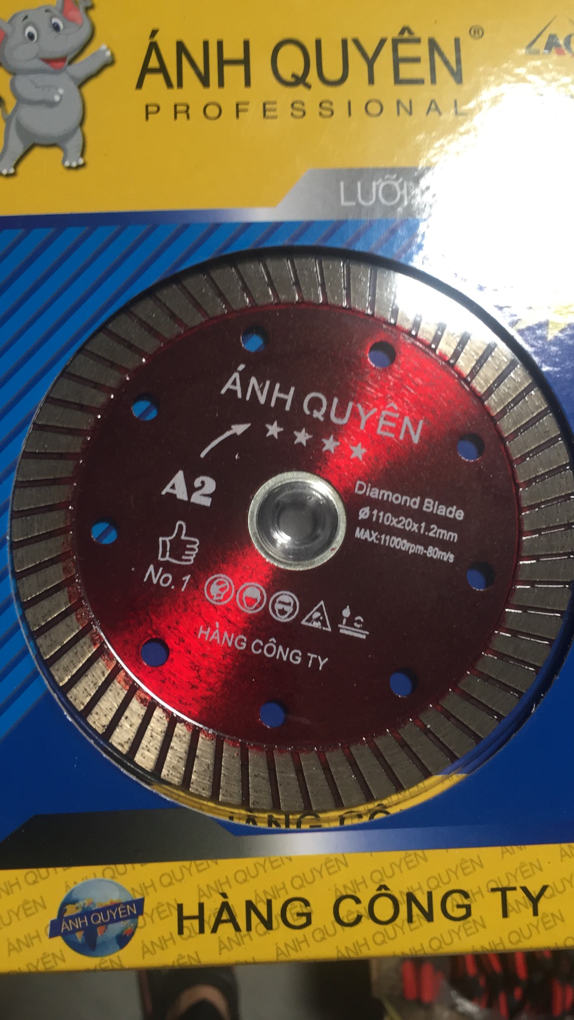 Lưỡi cắt gạch men, cắt đá, cắt gạch ngói gốm sứ Ánh quyên phi 110mm, phi 125mm - hàng cty