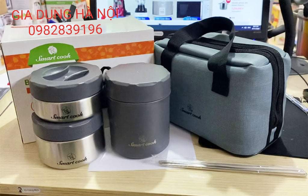 HỘP ĐỰNG CƠM, THỨC ĂN ELMICH SMARTCOOK 3956, TẶNG KÈM TÚI ĐỰNG, ĐÔI ĐŨA INOX