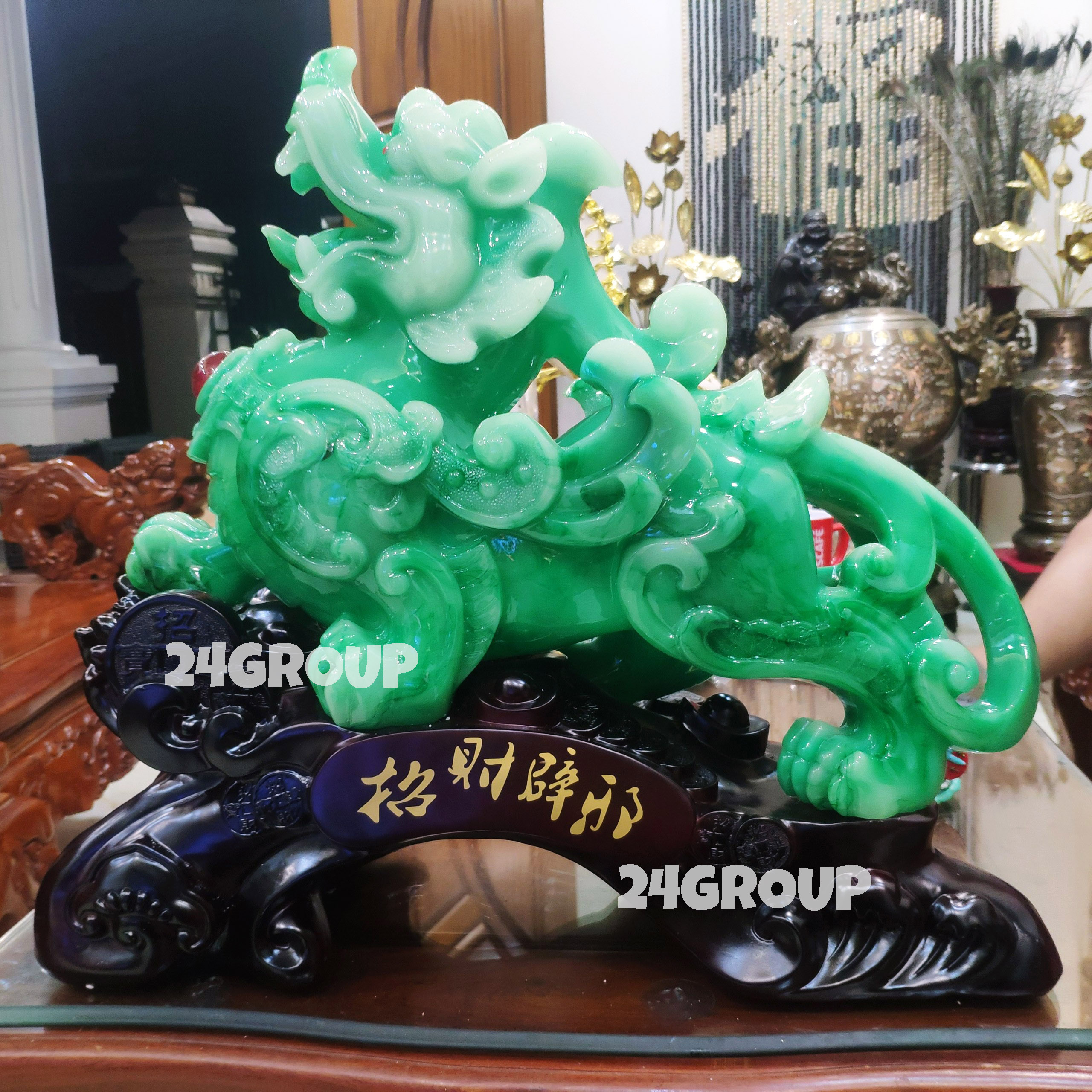 Mô hình tượng trang trí Tỳ hưu phong thuỷ chiêu tài tịch tà đem lại tài lộc may mắn nạp phúc trấn trạch đá resin tổng hợp quà tặng tân gia tì hưu phong thuỷ vật phẩm đồ phong thuỷ