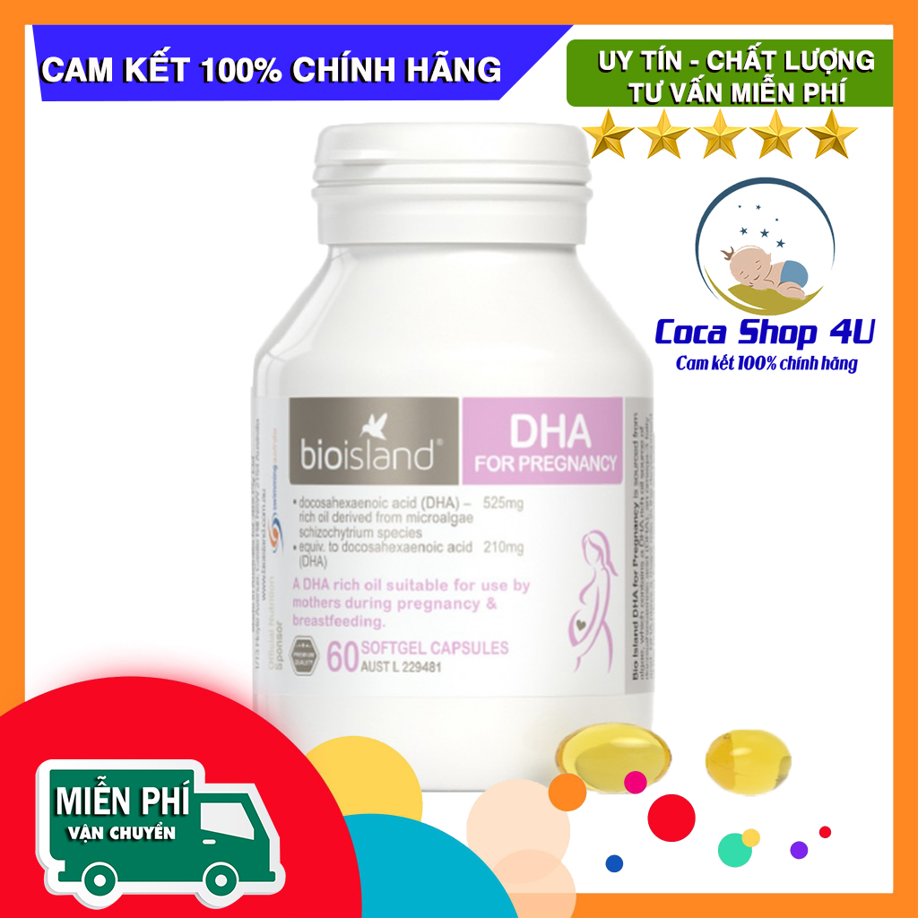 Vitamin bà bầu bio island dha 60 viên - mẫu mới