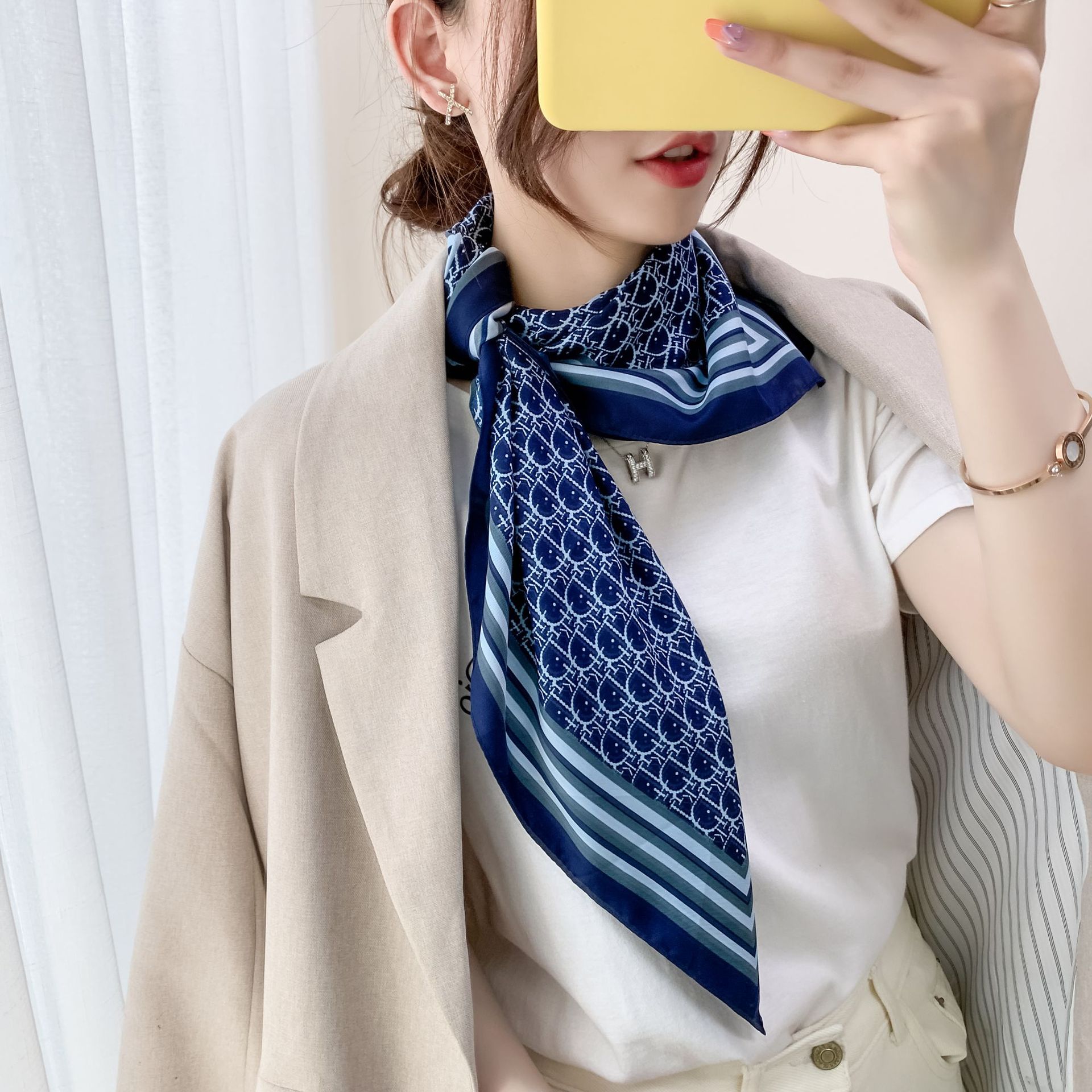 Khăn Lụa Vuông 90cm quàng cổ nữ công sở- Khăn Turban Quấn Tóc Quấn Túi Xách Làm Áo Yếm Lụa- hot trend 2021