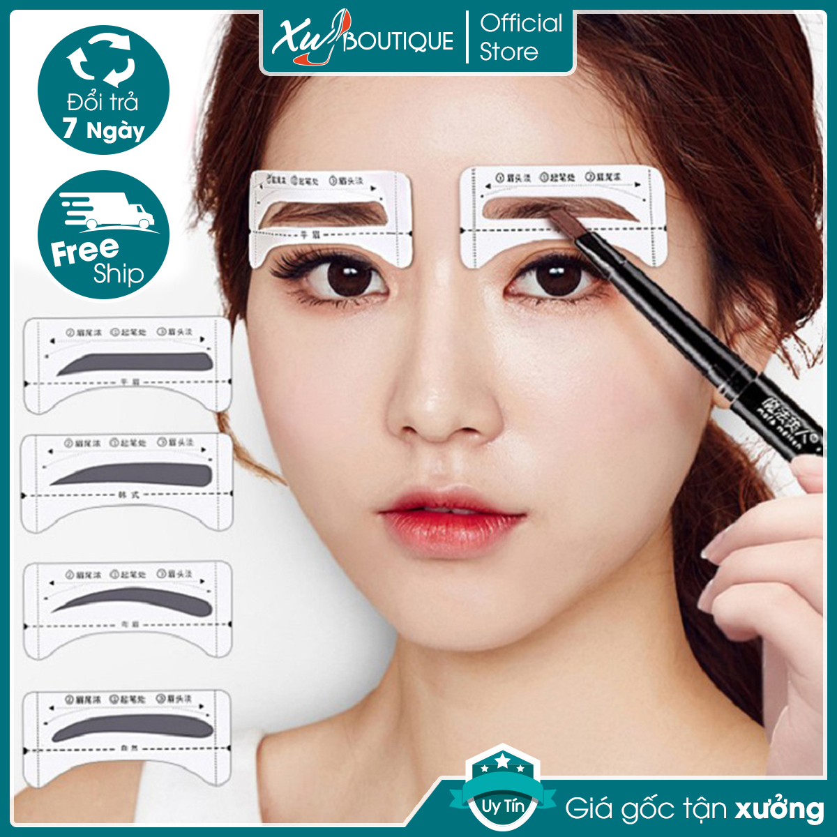 Bộ 8 Khuôn Kẻ Mày Dán Hàn Quốc