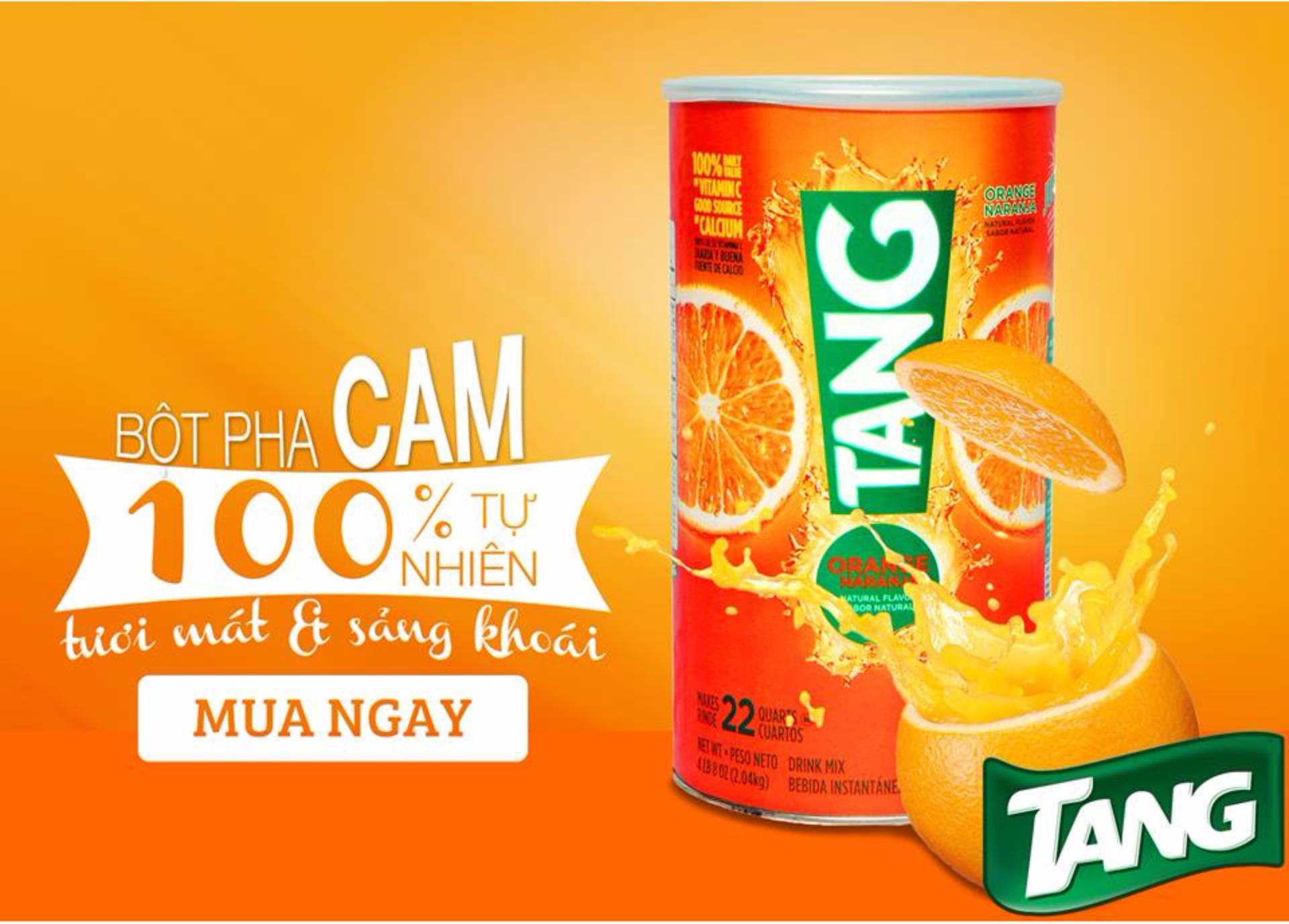 Bột pha nước cam Tang Orange Naranja của Kraft Foods Mỹ  hộp 2.04kg
