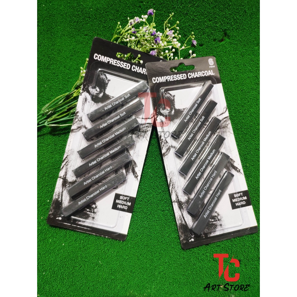 Than Vuông, Than Nén, Charcoal Stick , Bột Than Nén/ Compressed Charcoal Set