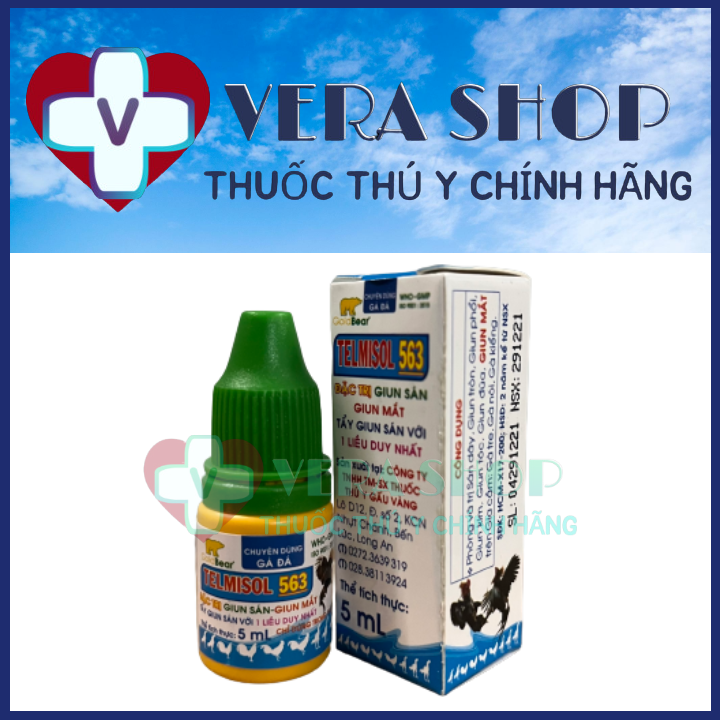  TELMISOL 563 5ML  GOLD BEAR  - Thuốc tẩy giun sán giun mắt sổ giun cho gà đá - Sỉ Lẻ Thuốc Thú Y 