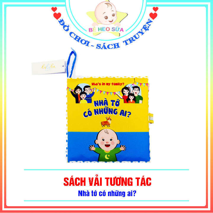 Sách vải Nhà tớ có những ai - sách vải cho bé sản xuất bởi momo home việt nam an toàn cho bé