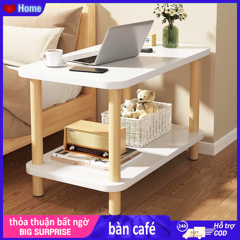  Kệ trang trí - Kệ đầu giường - Bàn trà mặt tròn 2 tầng trang trí phòng khách phòng ngủ 