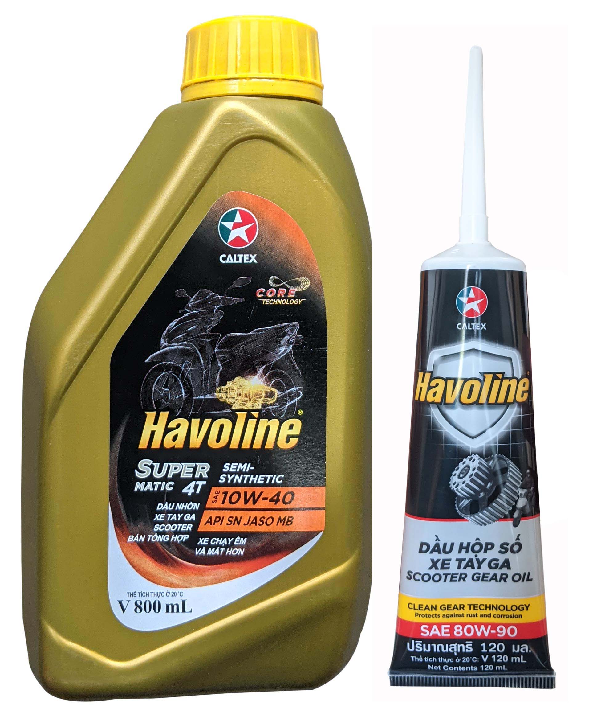 COMBO DẦU NHỚT TAY GA HAVOLINE 10W40 800ML+NHỚT LAP HAVOLINE 120ML