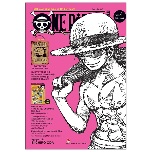 Fahasa - one piece magazine - tập 4 - tặng kèm tờ truy nã law + vivre card trái ope ope
