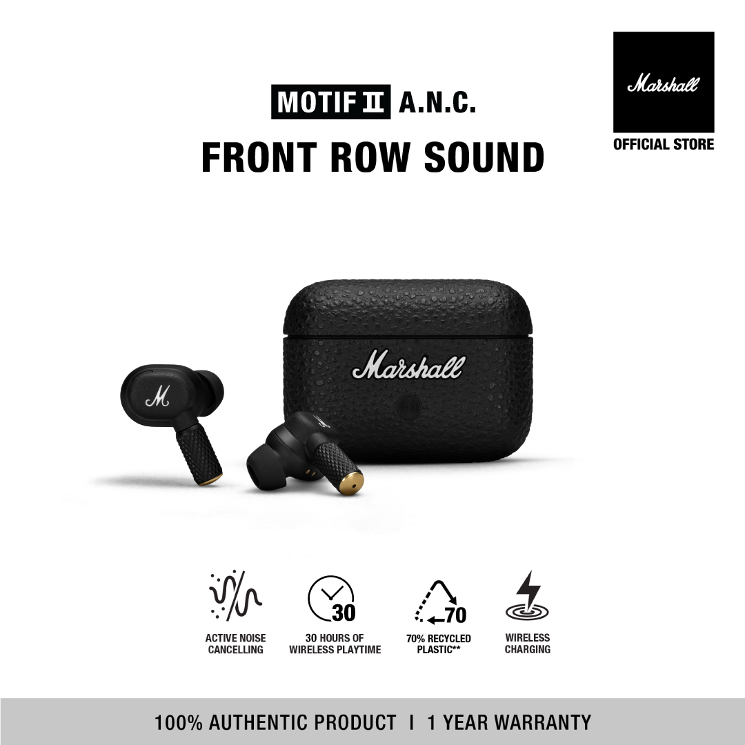 Tai nghe marshall bluetooth truewireless motif ii a.n.c - pin lên đến 30h* - bảo hành chính hãng 1 đổi 1 trong 1 năm