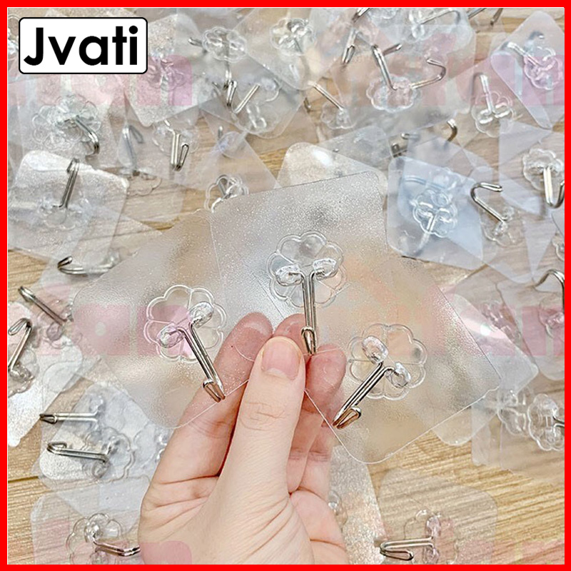 [MUA 5 TẶNG 1] Combo 5 móc dán tường chịu lực trong suốt 6x6cm Độ bám dính tốt Dễ sử dụng Dán được trên nhiều bề mặt – Jvati