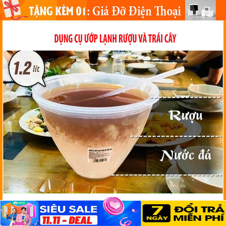 [ Giá Trải Nghiệm ] Bát đựng rượu, Bộ bát đựng rượu ướp lạnh, ca ướp lạnh rượu kèm gáo múc rượu, Chất liệu nhựa PP nguyên sinh cao cấp đảm bảo an toàn vệ sinh thực phẩm