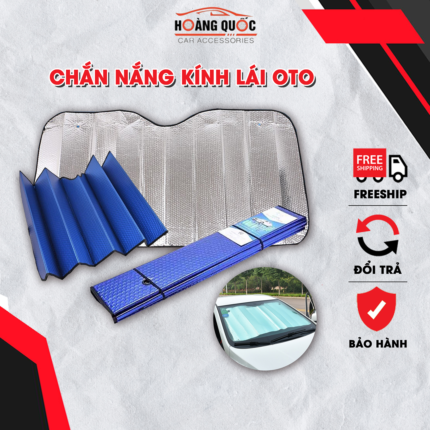 Che nắng kính lái ô tô, chất liệu xốp bạc cao cấp, phù hợp với mọi loại xe từ 4 - 7 chỗ, che nắng kính lái, bảo vệ nội thất ô tô