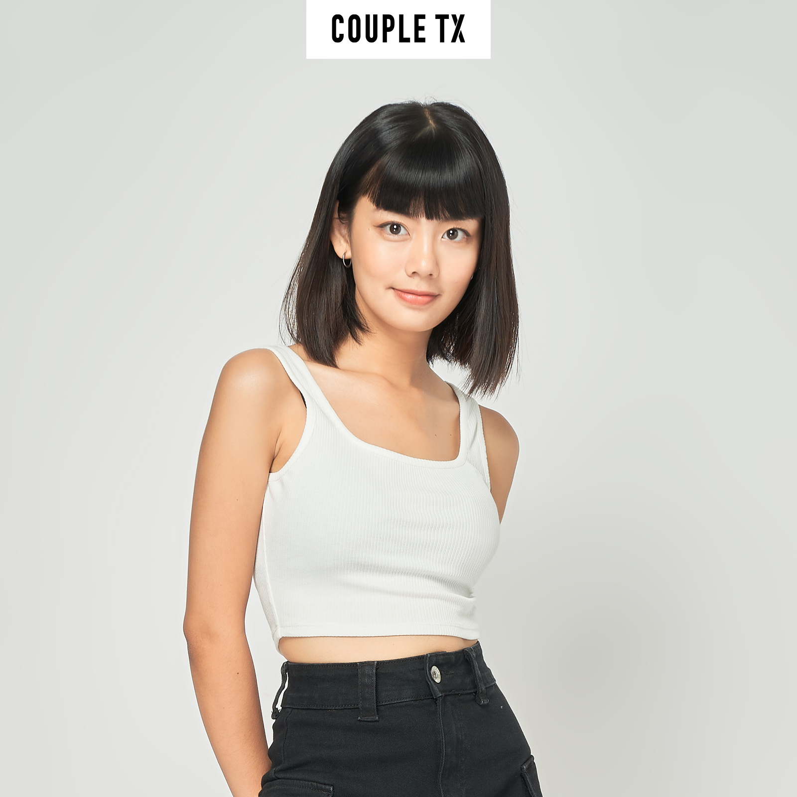 Áo thun croptop nữ bo rib couple tx wts 2078