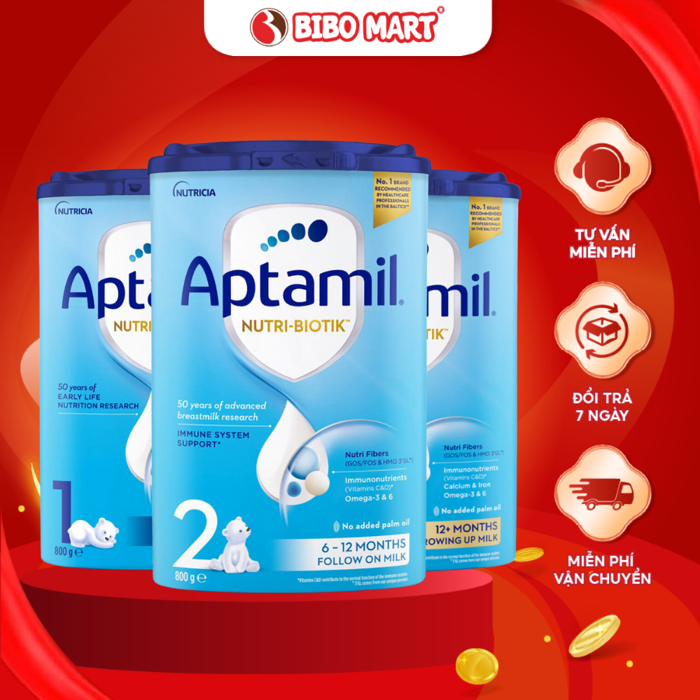 Sữa Bột Aptamil Đức Bổ Sung Khoáng Chất Thiết Yếu Phát Triển Toàn Diện Cho Bé Số 1 2 3  Từ 0 Tháng 800g - Bibo  Mart