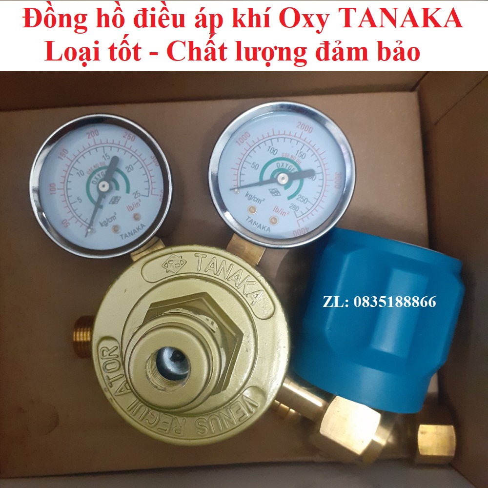 Đồng hồ điều áp khí Oxy TANAKA thiết bị hàn cắt công nghiệp, hàn cắt gió đá