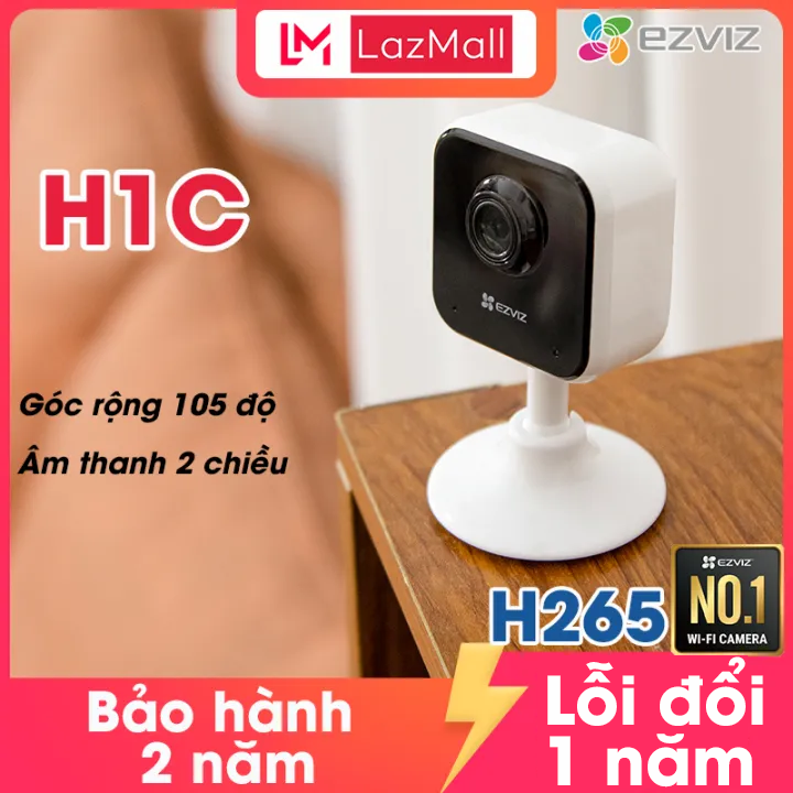Giảm 100K + MUA 2 TẶNG 1 QUÀ + Camera EZVIZ H1C 2MP 1080P trong nhà, hồng ngoại ban đêm, đàm thoại 2 chiều, camera mini nhỏ gọn, báo động thông minh