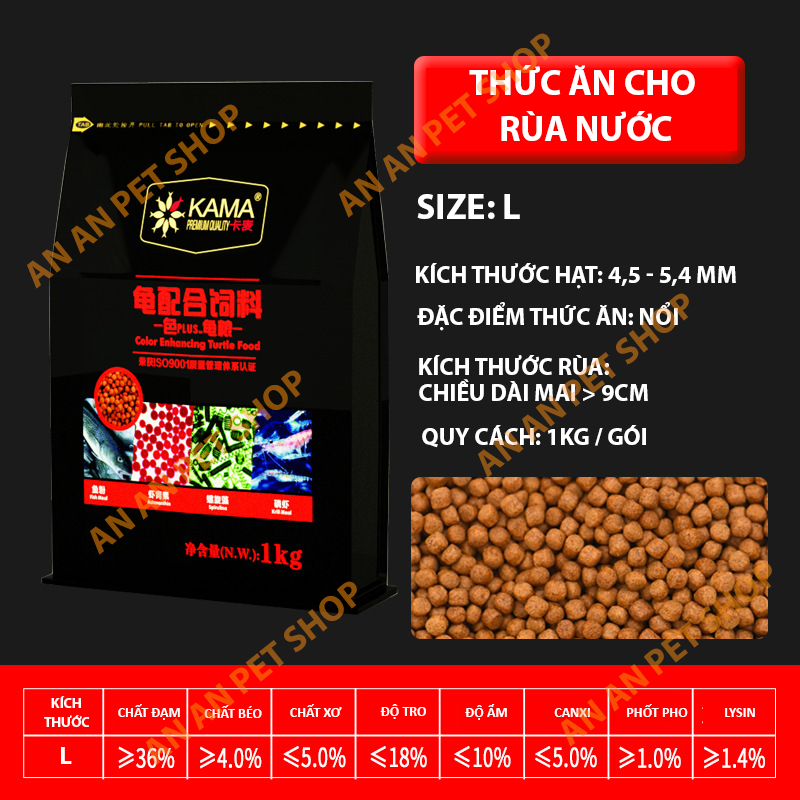 1 kg/ 500 gram | cám kama đỏ, cám rùa kama xanh, thức ăn rùa nước