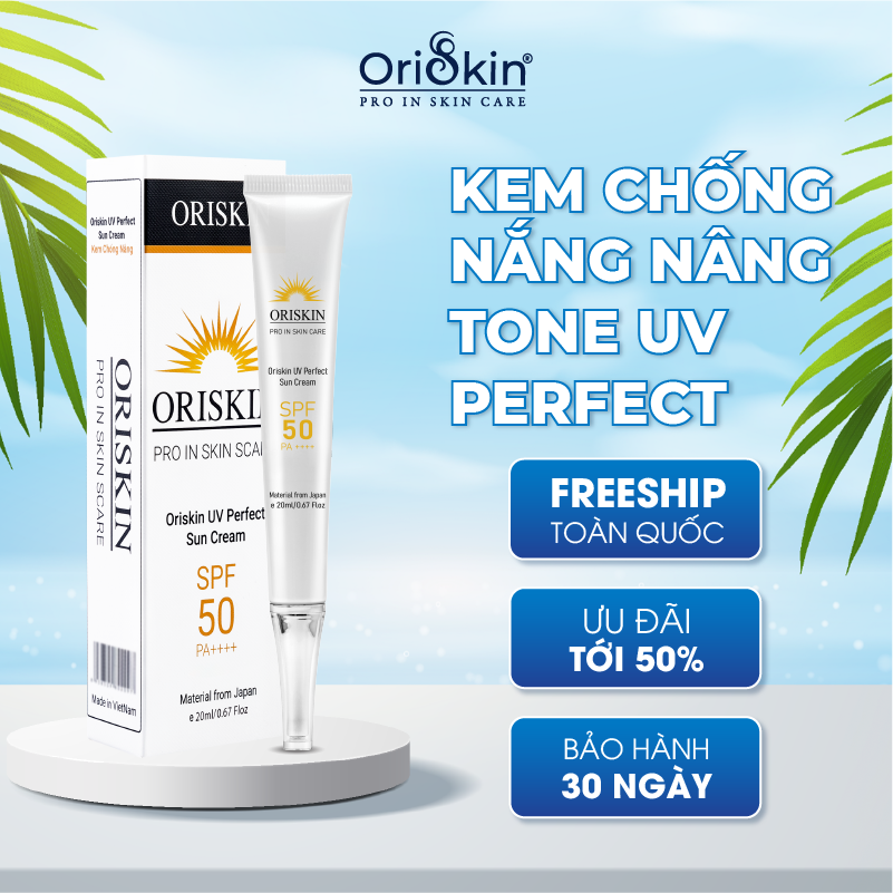 Kem Chống Nắng Oriskin UV Perfect Sun Cream Nâng Tone Da Dùng Cho Cả Da Khô Dầu Mụn Nhạy Cảm 20ml