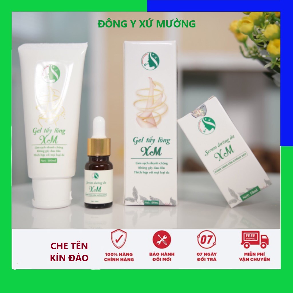 Gel Tẩy Lông XM Mua 1 Tặng 1 Serum Dưỡng Da Xm - Triệt Lông Tận Gốc, Lông Chân, Lông Tay, Lông Bikini - Thích hợp mọi loại da