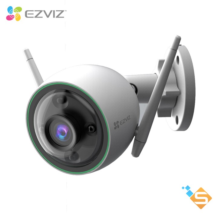 Camera WiFi Thông Minh Ngoài Trời EZVIZ C3N Có Màu Ban Đêm Có Đèn Chớp