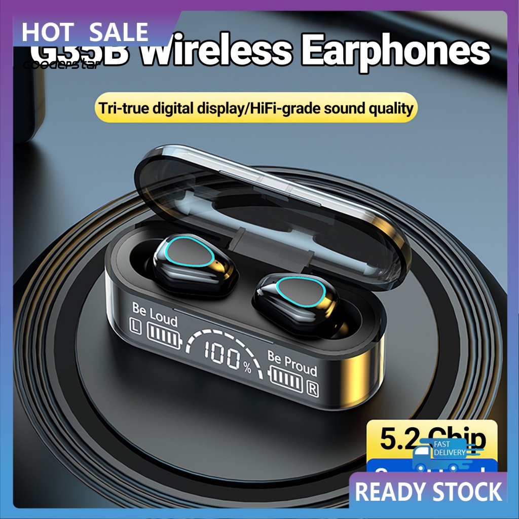 Tai nghe bluetooth không dây tws g35b tai nghe thể thao không dây âm thanh nổi 5.2 tương thích bluetooth tai nghe nhét tai điều khiển cảm ứng, lỗi 1 đổi 1