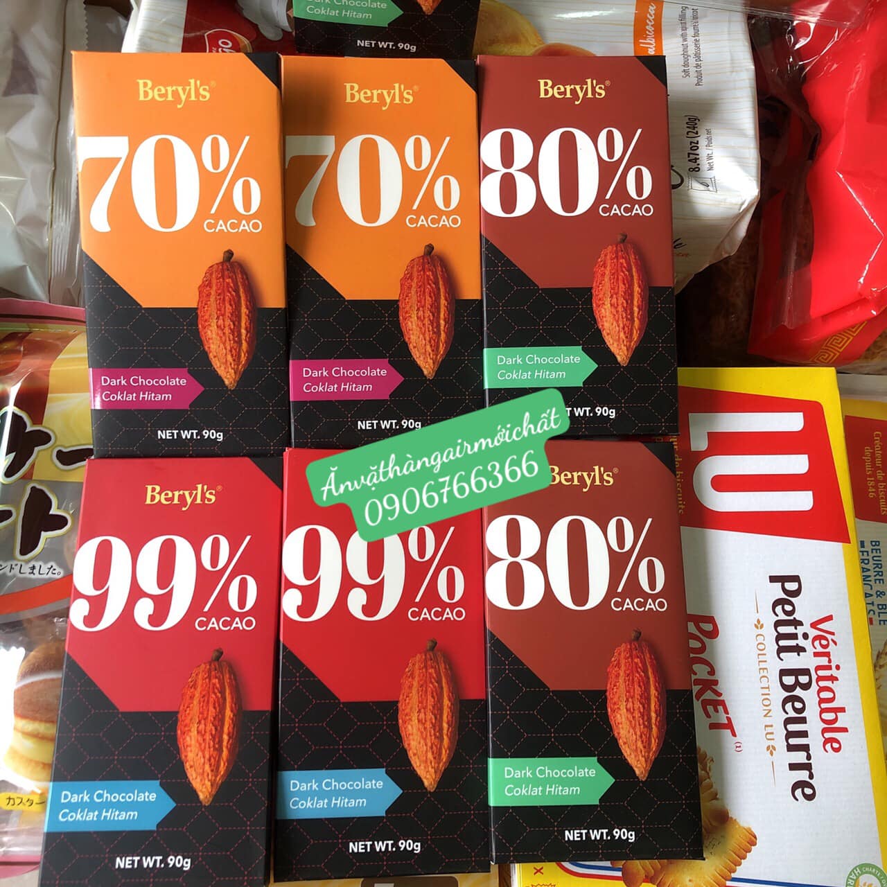 Socola Đắng Beryl’s Không Đường Thanh 90 gram