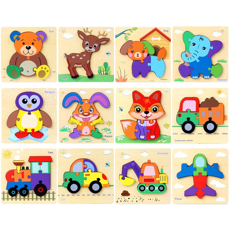 2 đồ chơi bảng ghép hình gỗ nổi 3d, bộ tranh xếp hình s-kids cho bé phát triển kỹ năng.