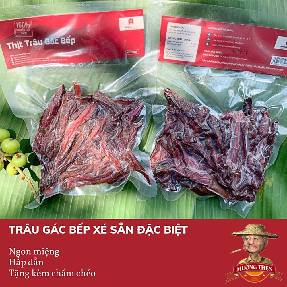 Thịt Trâu Gác Bếp Xé Miếng Sẵn Ăn Ngay Mường Then Ngọt Thơm Chuẩn Vị Tây Bắc, Sỉ Khô Trâu Xé Sẵn Dùng Ngay Cho Quán Karaoke ,Nhậu , Tiệc, Liên Hoan