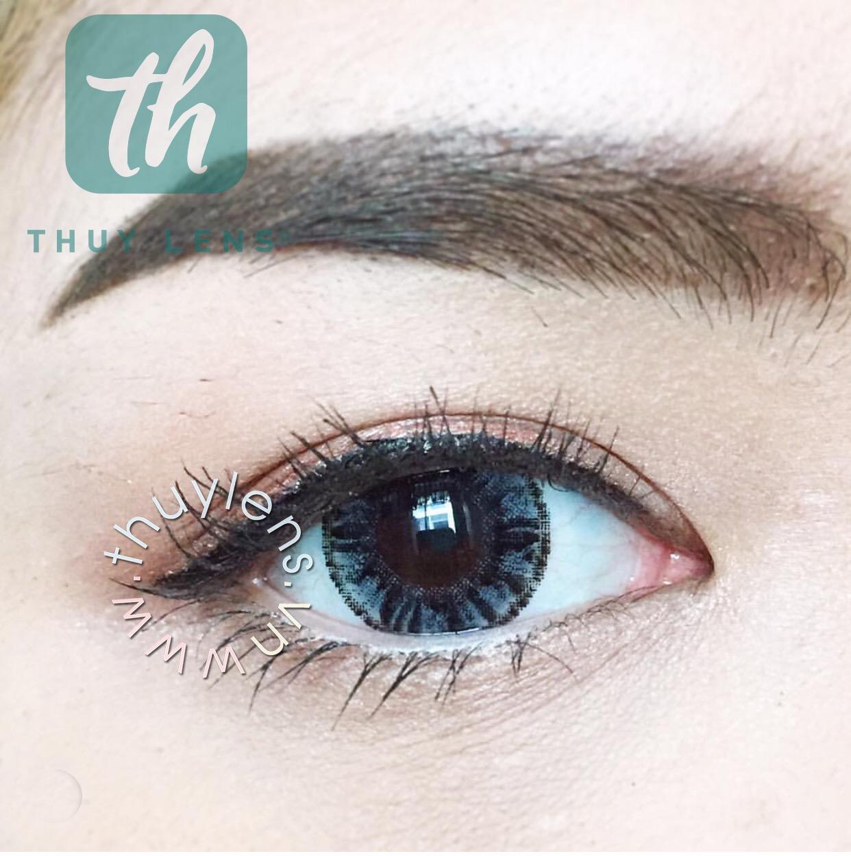 [HCM]lens - kính áp trồng xám tây sử dụng 1 năm tặng kèm khây đựng