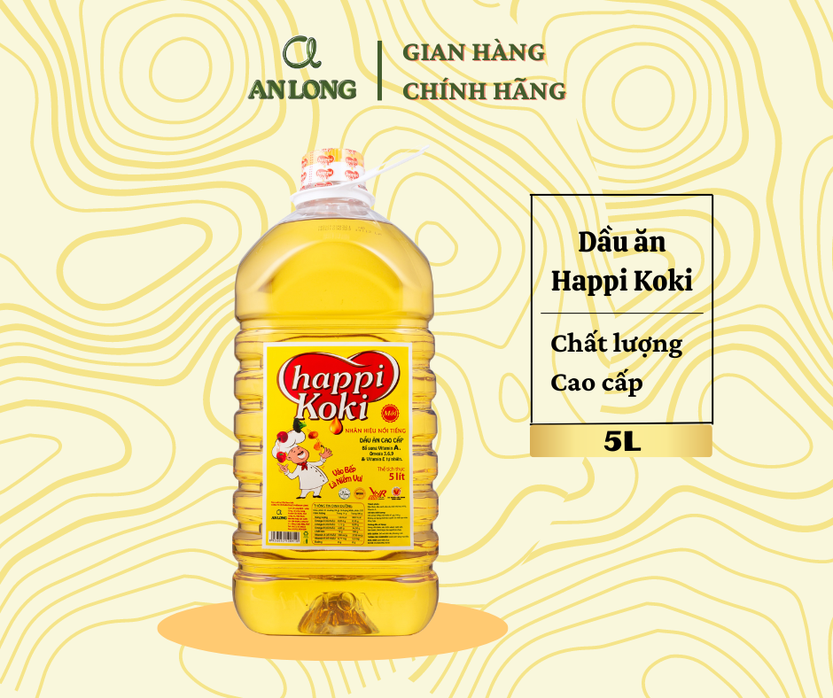 Dầu ăn 5L giá rẻ - Tốt cho sức khỏe Happi Koki 5L