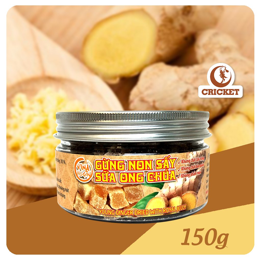 Gừng Non Sấy Sữa Ong Chúa Phúc An Hương Vị Tự Nhiên - Hộp 150g