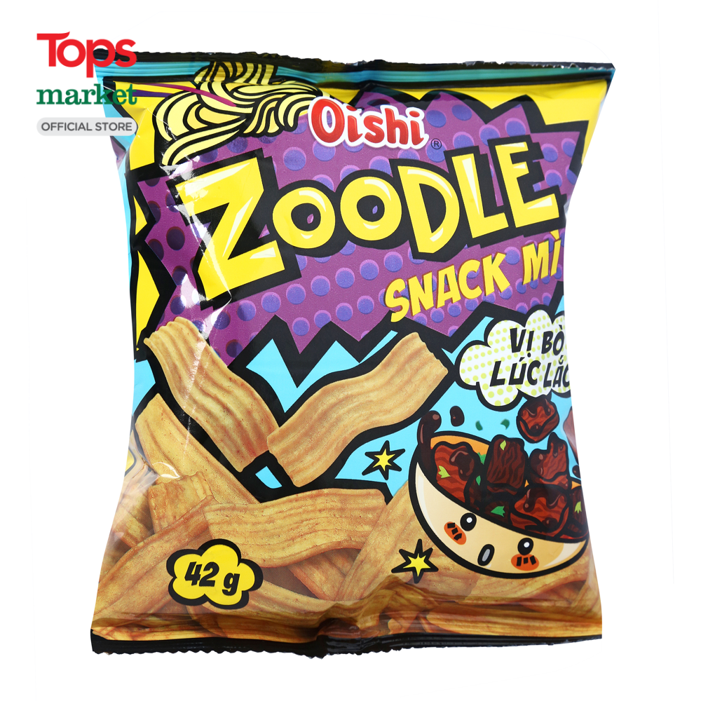 Snack Mì Oishi Zoodle Vị Bò Lúc Lắc 42G - Siêu Thị Tops Market