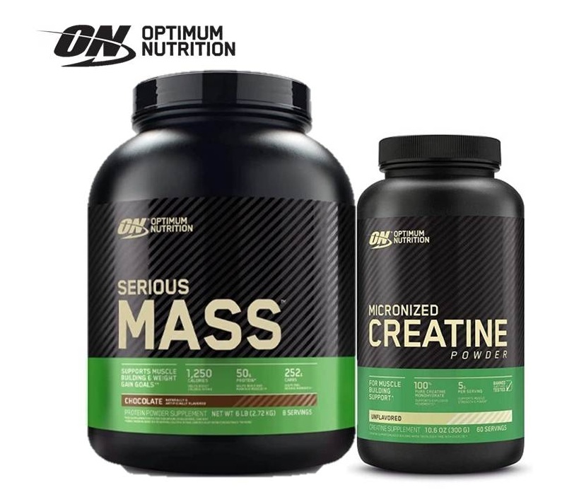 Combo mass và creatine Optimum Nutrition Serious Mass 6lb & Creatine 300g