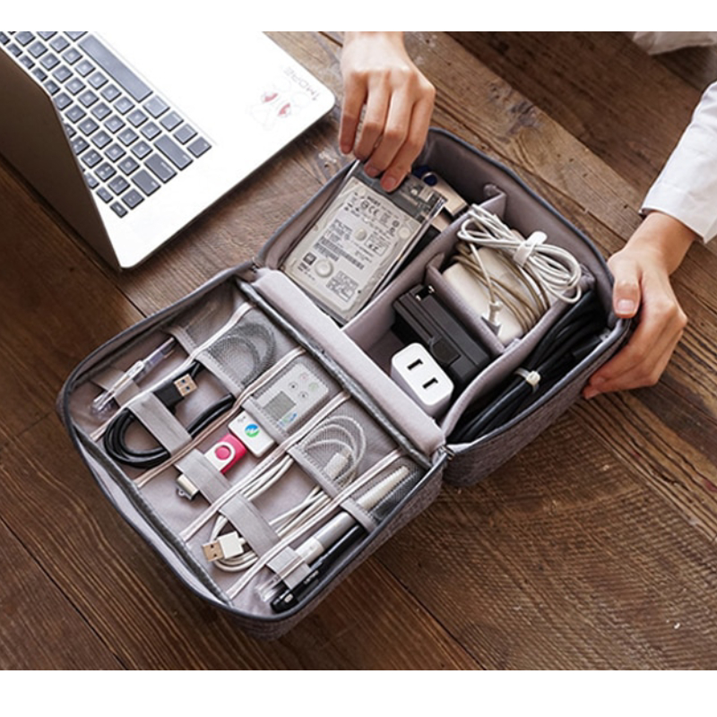 Túi đựng đồ kỹ thuật số cáp di động túi đựng đồ tiện ích usb túi đựng mỹ phẩm có khóa kéo dây sạc pin nguồn phụ kiện