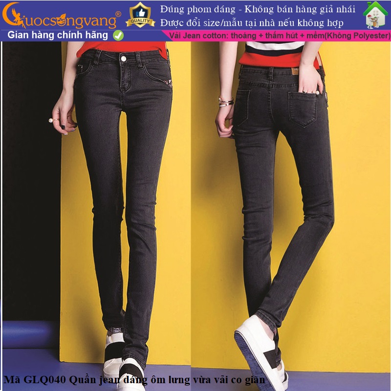 Quần jean nữ đẹp quần nữ skinny co giãn xám đậm GLQ040 Cuocsongvang