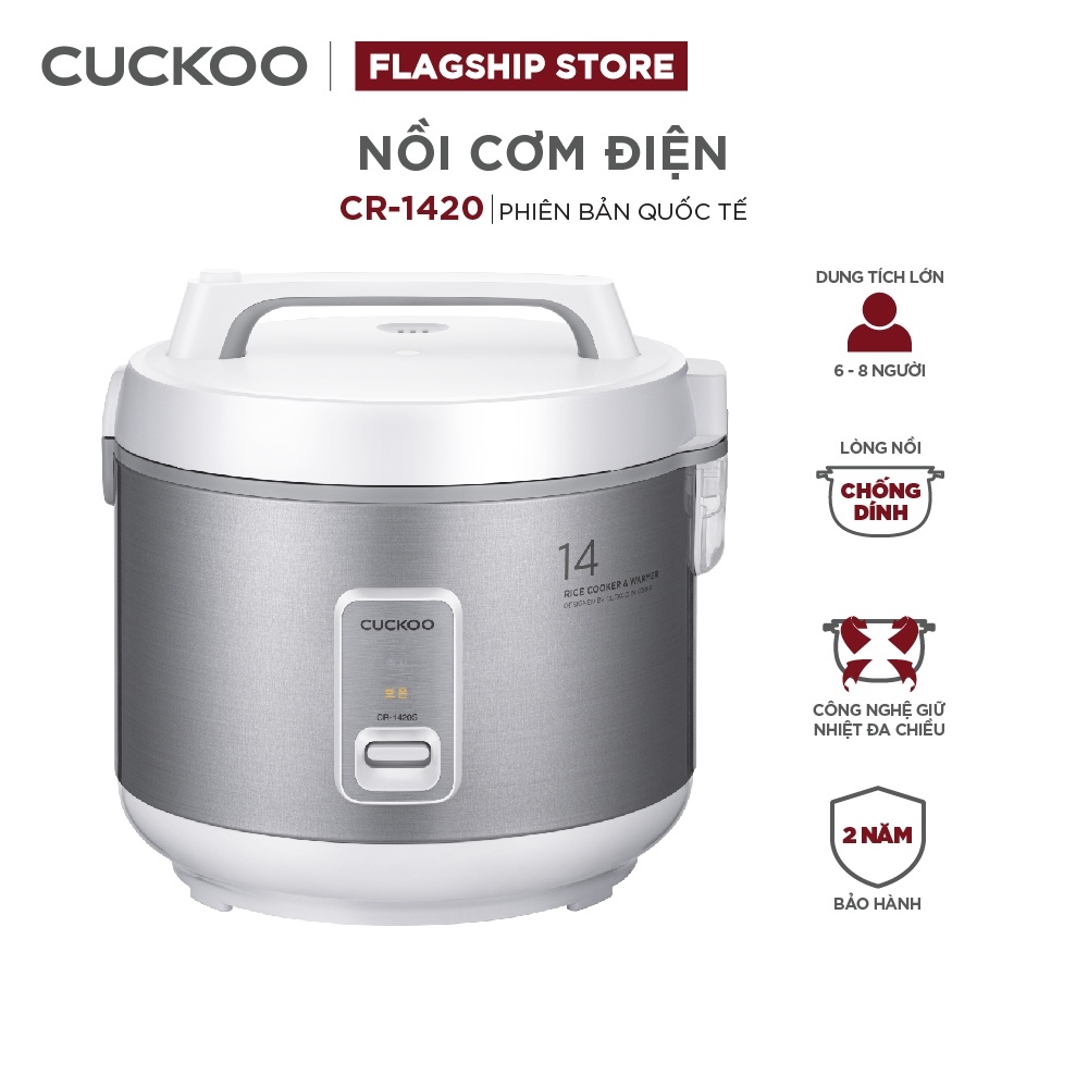 ▥♚◐ Nồi cơm điện Cuckoo 2.5 lít CR-1420 - Hàng chính hãng - Chất lượng Hàn Quốc