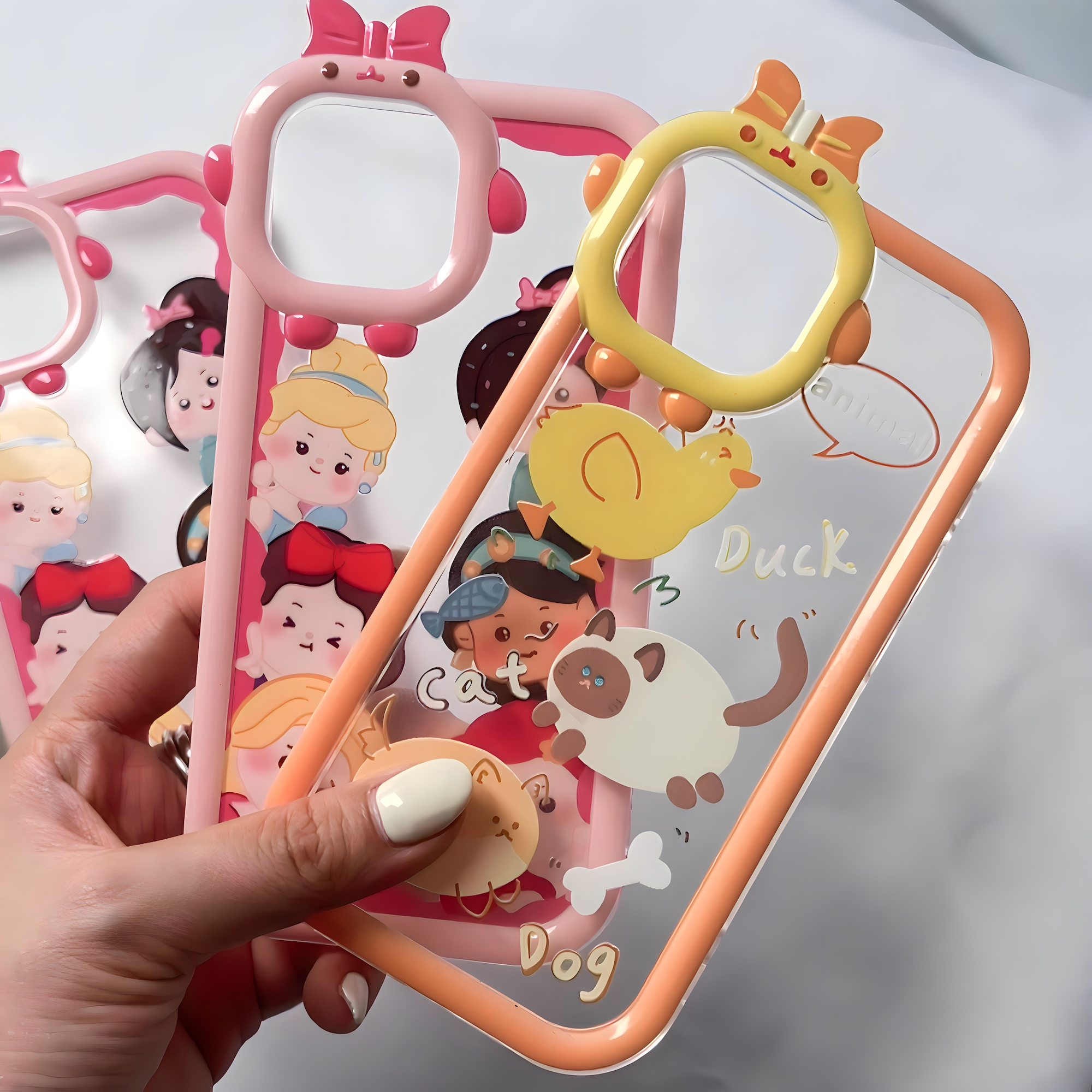 Ốp lưng iPhone Trong Suốt nhựa dẻo TPU Họa Tiết Công Chúa và Thú Cưng