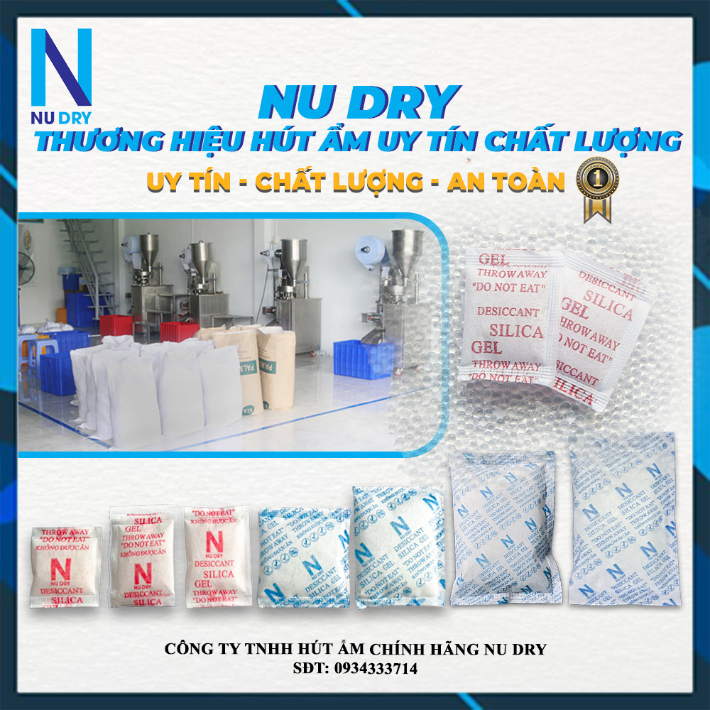 Gói Hút Ẩm Đóng Túi 500 Gram, Loại Gói 1/2/3/5/10/50/100/200gram Silica Gel -Hạt hút ẩm thực phẩm quần áo giày dép NUDRY