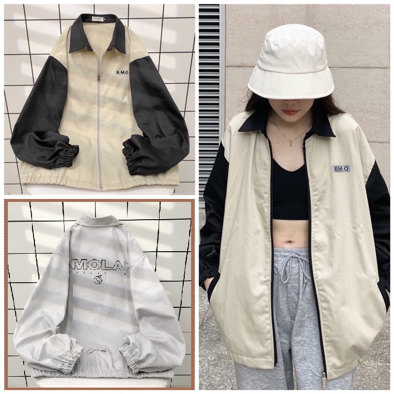 Áo khoác dù jacket mbo vải dù 2 lớp thêu logo form rộng ulzzang unisex