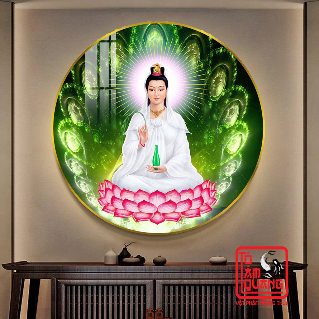  Tranh Phật Tráng Gương Treo Tường Tranh Phật - Quan Thế Âm Bồ Tát - Phong thủy Tô Tâm Quang 