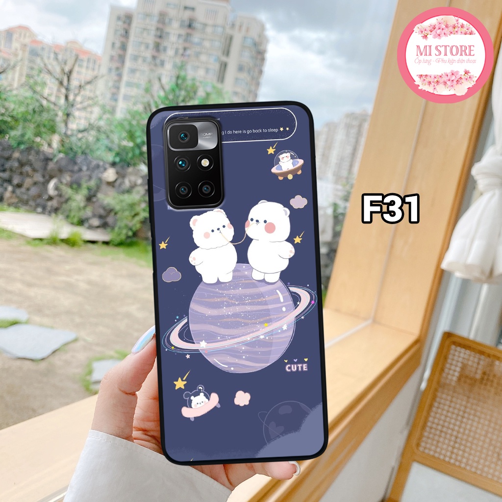 Ốp lưng điện thoại xiaomi redmi 10 - ốp lưng xiaomi in hình gấu xinh, gấu vũ trụ space